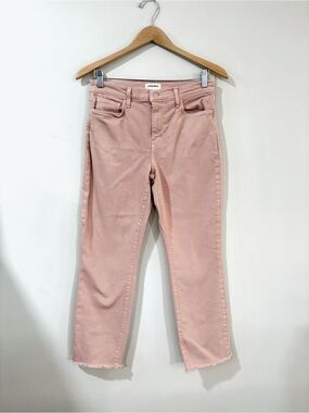 L'Agence Women 27 Blush Pink Raw Hem Cropped Jeans Casual Y2K Chic Coquette